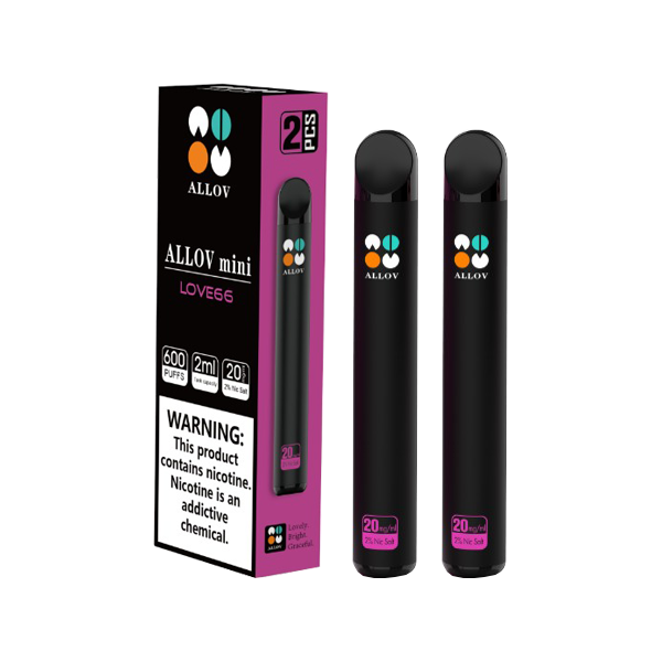 20mg Allov Mini Disposable Vape Device 600 Puffs 2PCS - www.justgovape.co.uk