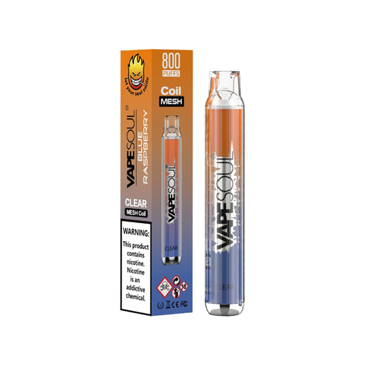 20mg VapeSoul Clear Disposable Vape Device 800 Puffs - www.justgovape.co.uk