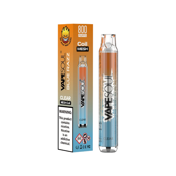 20mg VapeSoul Clear Disposable Vape Device 800 Puffs - www.justgovape.co.uk