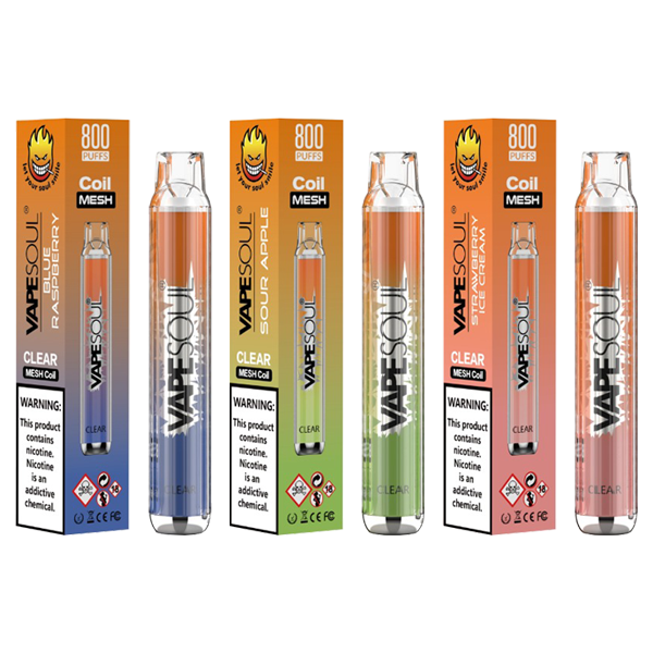 20mg VapeSoul Clear Disposable Vape Device 800 Puffs - www.justgovape.co.uk