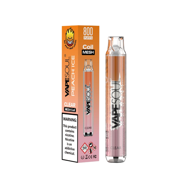 20mg VapeSoul Clear Disposable Vape Device 800 Puffs - www.justgovape.co.uk