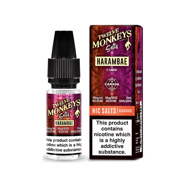 10mg Twelve Monkeys Classics 10ml Nic Salt (50VG/50PG) - www.justgovape.co.uk