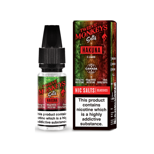 10mg Twelve Monkeys Classics 10ml Nic Salt (50VG/50PG) - www.justgovape.co.uk