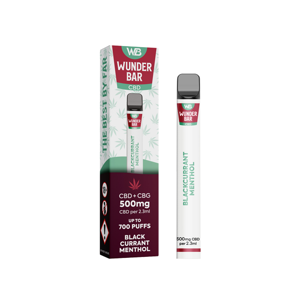 Wunderbar 500mg CBD + CBG Disposable Vape Device 700 Puffs - www.justgovape.co.uk