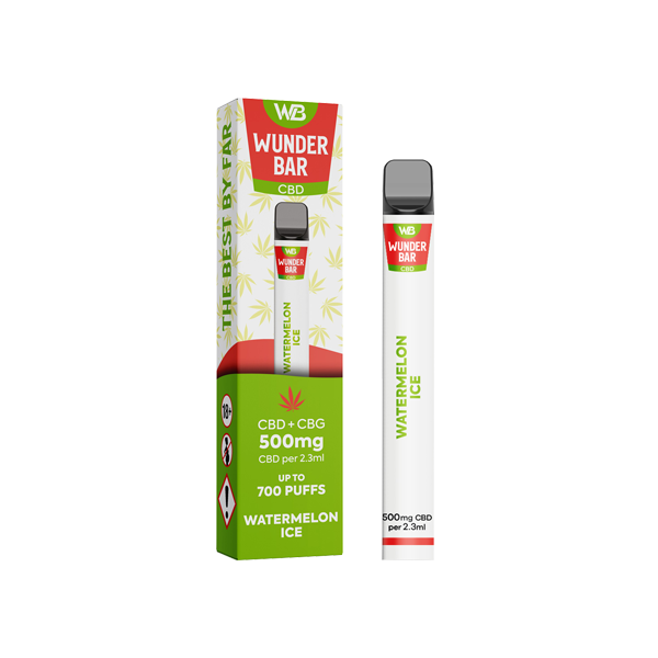 Wunderbar 500mg CBD + CBG Disposable Vape Device 700 Puffs - www.justgovape.co.uk