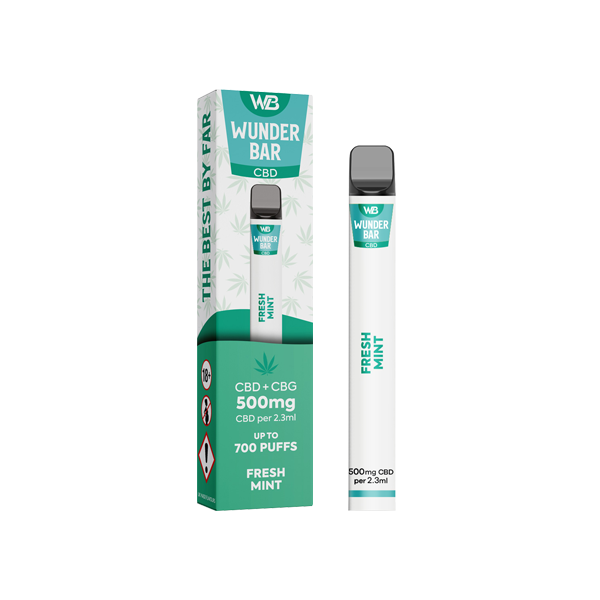 Wunderbar 500mg CBD + CBG Disposable Vape Device 700 Puffs - www.justgovape.co.uk