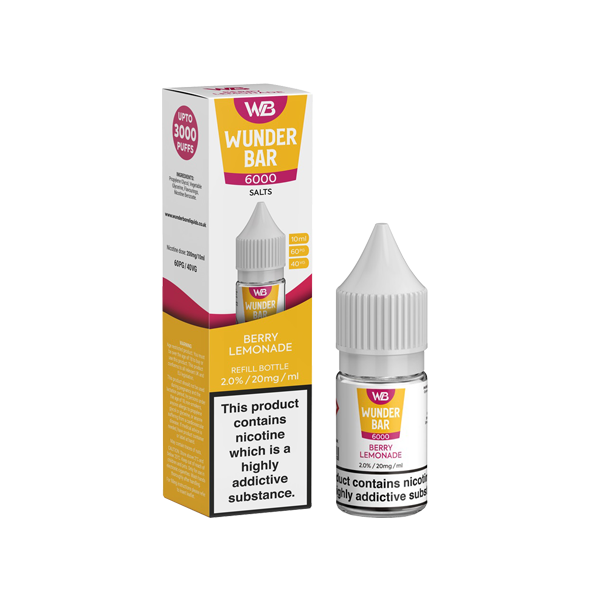 20mg Wunderbar 6000 Salts 10ml Nic Salts (60PG/40VG) - www.justgovape.co.uk