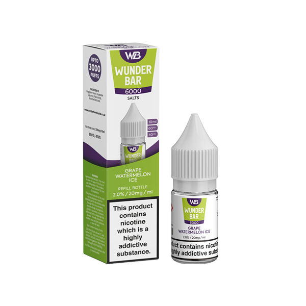 20mg Wunderbar 6000 Salts 10ml Nic Salts (60PG/40VG) - www.justgovape.co.uk