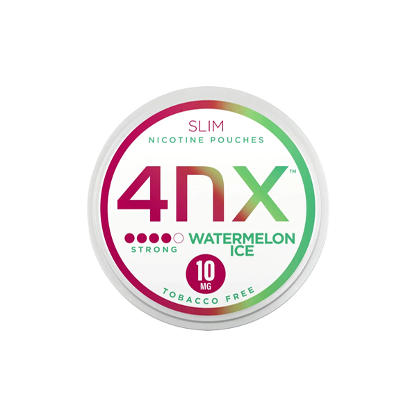 4NX 10mg Watermelon Ice Slim Nicotine Pouches - 20 Pouches - www.justgovape.co.uk