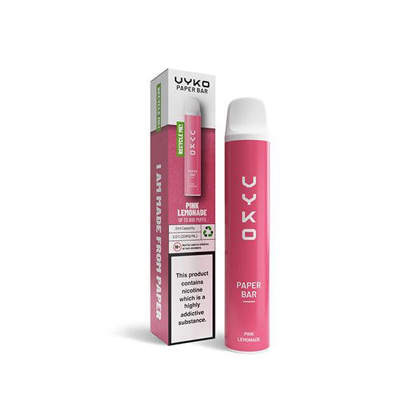 20mg VYKO (99% Plastic Free) Paper Bar Disposable Vape Device 800 Puffs - www.justgovape.co.uk