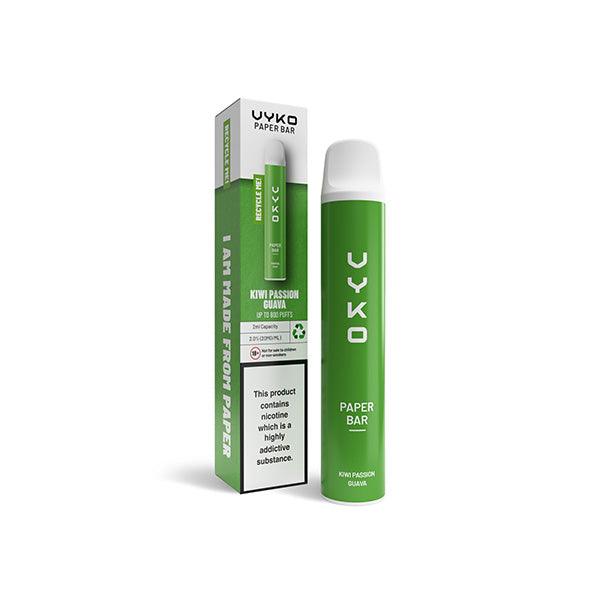 20mg VYKO (99% Plastic Free) Paper Bar Disposable Vape Device 800 Puffs - www.justgovape.co.uk