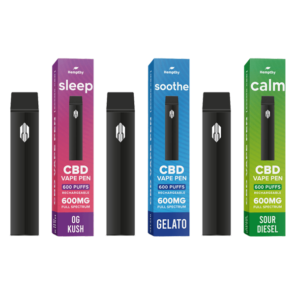 Hempthy 600mg CBD Disposable Vape Pen 600 Puffs - www.justgovape.co.uk