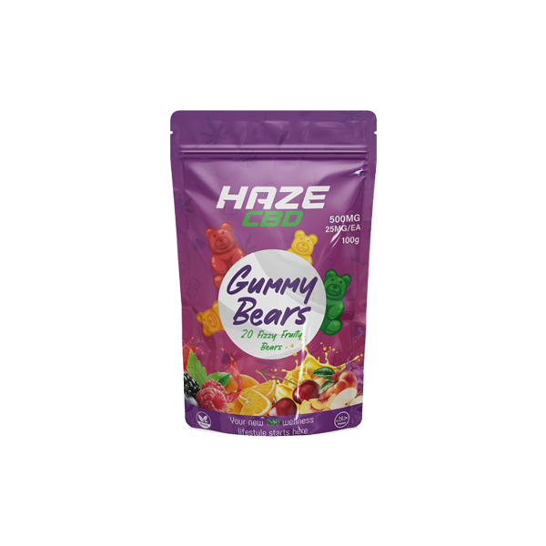 Haze CBD 500mg Gummy Bears - 20 Pieces - www.justgovape.co.uk