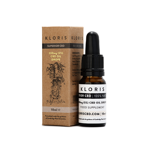 Kloris 500mg (5%) CBD Oil Drops - 10ml - www.justgovape.co.uk