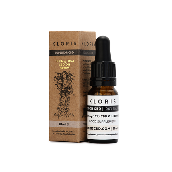 Kloris 1000mg (10%) CBD Oil Drops - 10ml - www.justgovape.co.uk