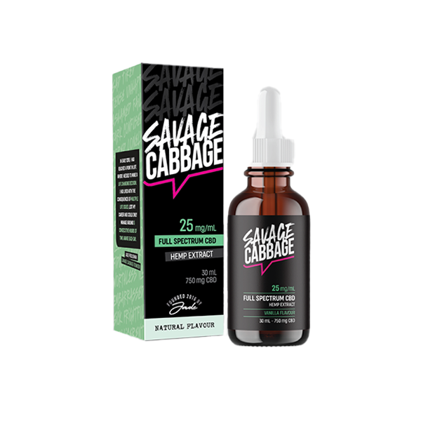 Savage Cabbage 750mg CBD Oil Natural 30ml - www.justgovape.co.uk