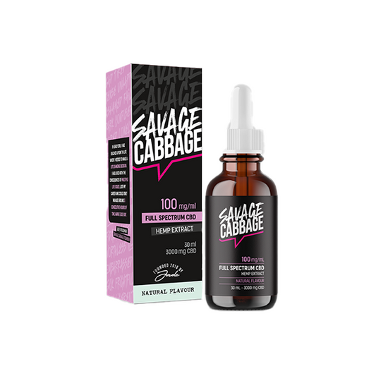 Savage Cabbage 3000mg CBD Oil Natural 30ml - www.justgovape.co.uk