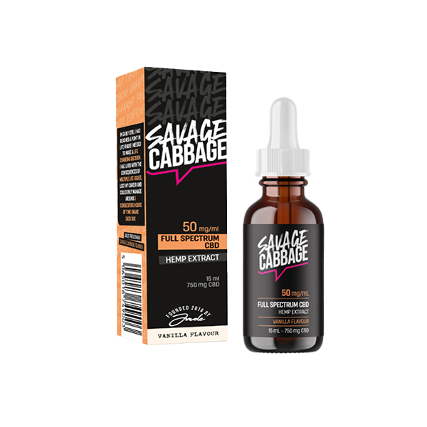 Savage Cabbage 750mg CBD Oil Vanilla 15ml - www.justgovape.co.uk