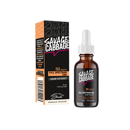 Savage Cabbage 750mg CBD Oil Vanilla 15ml - www.justgovape.co.uk