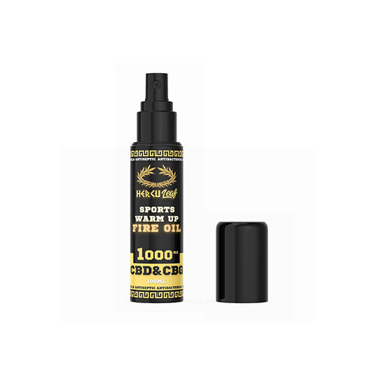 Herculeaf 1000mg CBD & CBG Sports Warm Up Fire Oil - 100ml - www.justgovape.co.uk