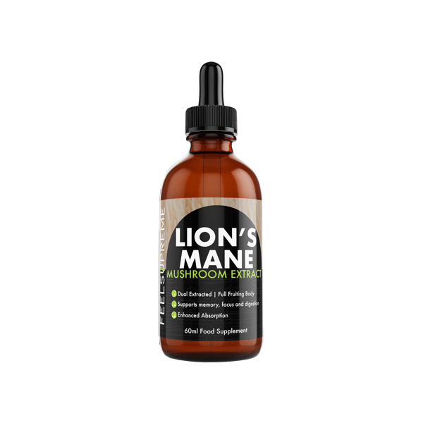 Feel Supreme 1500mg Lion's Mane Mushroom Extract Tincture - 60ml - www.justgovape.co.uk