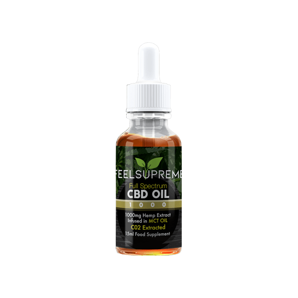 Feel Supreme 1000mg Full Spectrum CBD In MCT Oil - 15ml - www.justgovape.co.uk