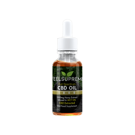 Feel Supreme 1000mg Full Spectrum CBD In MCT Oil - 15ml - www.justgovape.co.uk