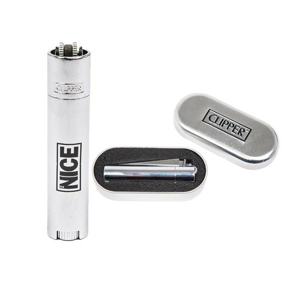 Mr Nice Logo Metal Clipper Lighter - Silver - www.justgovape.co.uk