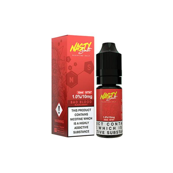 10mg Nasty Salts 10ml Nic Salts (50VG/50PG) - www.justgovape.co.uk