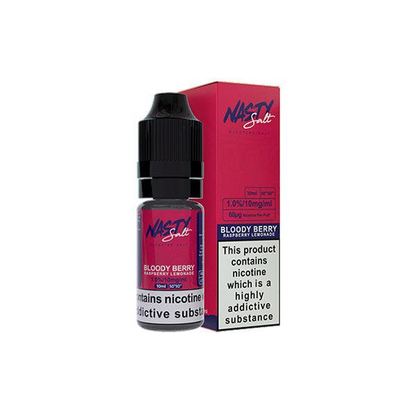 10mg Nasty Salts 10ml Nic Salts (50VG/50PG) - www.justgovape.co.uk