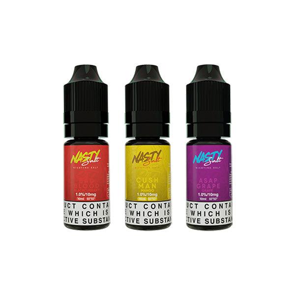 10mg Nasty Salts 10ml Nic Salts (50VG/50PG) - www.justgovape.co.uk