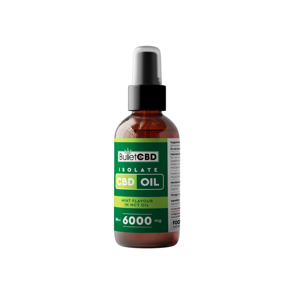 Bullet CBD 6000mg Pure Mint CBD Isolate MCT Oil Spray - 30ml - www.justgovape.co.uk