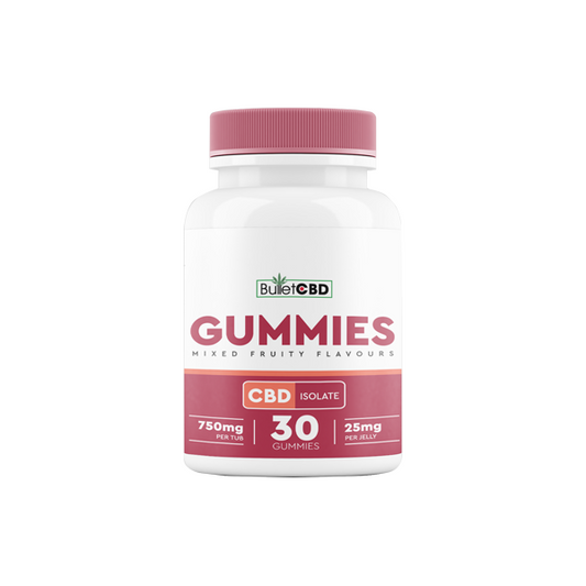 Bullet CBD 750mg CBD Isolate Gummies - 30 Pieces - www.justgovape.co.uk