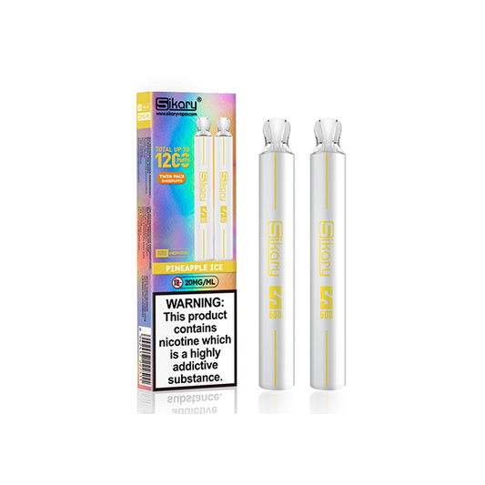 20mg Sikary S600 Twin Pack Disposable Vapes 1200 Puffs - www.justgovape.co.uk