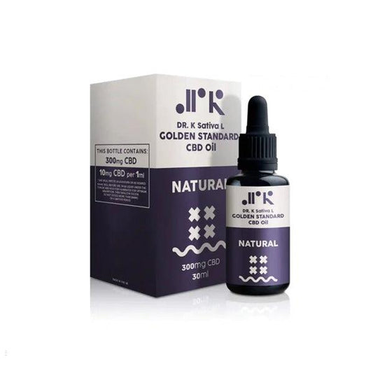 Dr K CBD Natural Golden Standard 300mg CBD Oil - 30ml - www.justgovape.co.uk