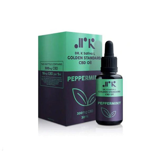 Dr K CBD Peppermint Golden Standard 300mg CBD Oil - 30ml - www.justgovape.co.uk