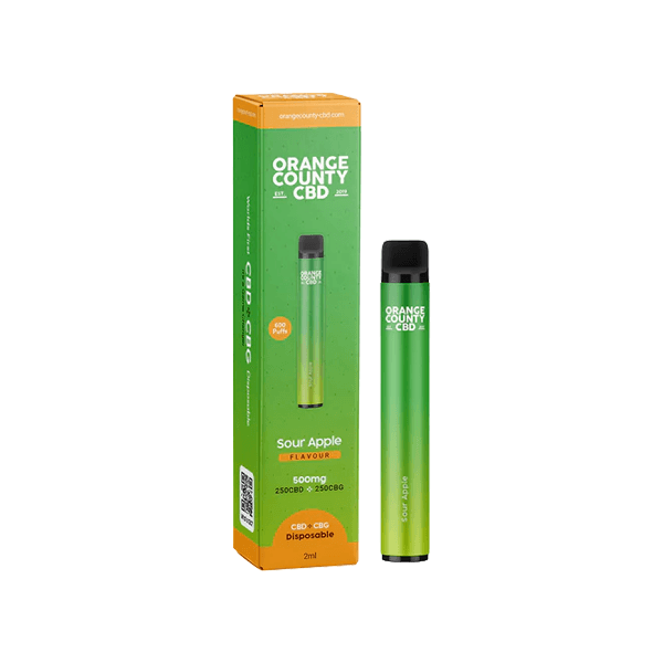 Orange County CBD 500mg CBD & CBG Disposable Vape Device 600 Puffs - www.justgovape.co.uk