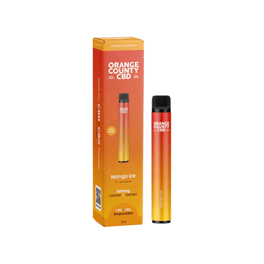 Orange County CBD 500mg CBD & CBG Disposable Vape Device 600 Puffs - www.justgovape.co.uk