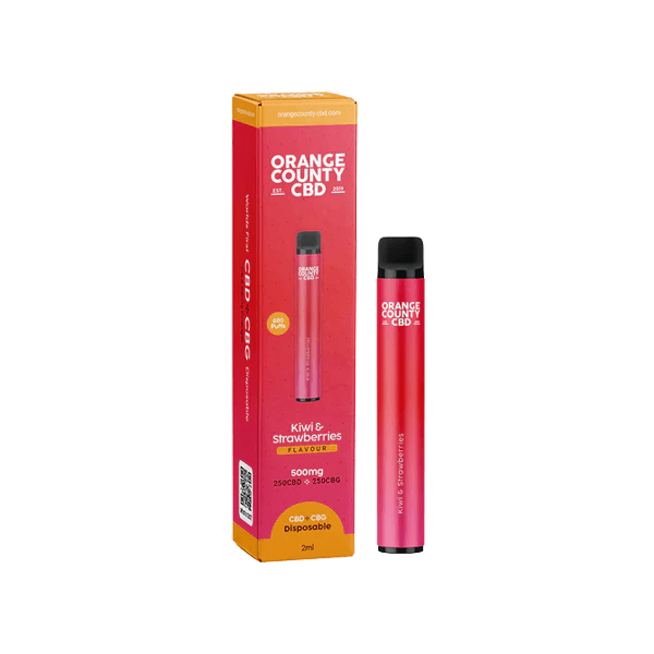 Orange County CBD 500mg CBD & CBG Disposable Vape Device 600 Puffs - www.justgovape.co.uk