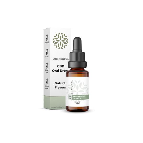 Bnatural 600mg Broad Spectrum CBD Natural Oral Drops - 10ml - www.justgovape.co.uk