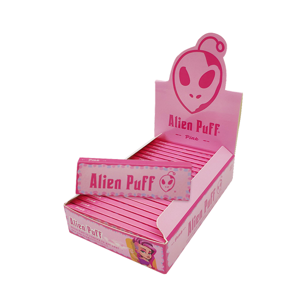 50 Alien Puff 1 1/4 Size Pink Rolling Papers ( HP2102AP ) - www.justgovape.co.uk