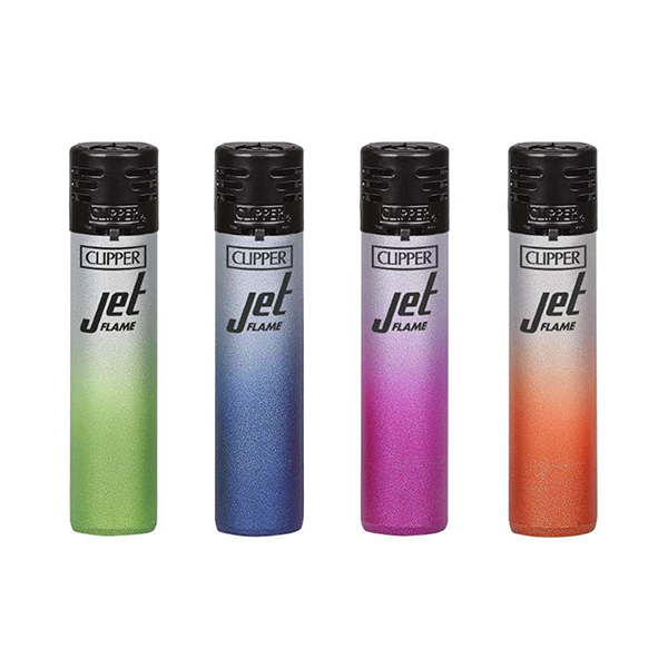 24 CKJ11RH Clipper Electronic Jet Flame Silver Gradient Lighters - CKJ2B013UKH - www.justgovape.co.uk