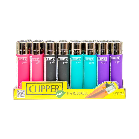 40 Clipper CP11RH Classic Large Flint Painted Soft Touch Lighters - CL2C210UKH - www.justgovape.co.uk