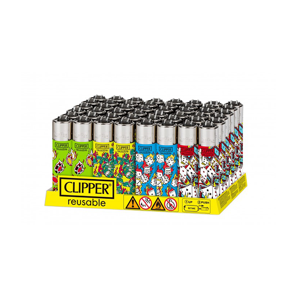 40 Clipper CP11RH Classic Large Flint Luck Is On Fire Lighters - CLC1357UKH - www.justgovape.co.uk