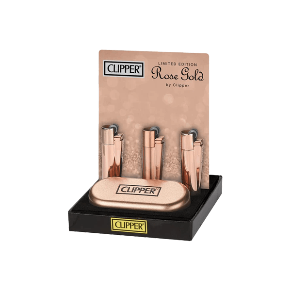 12 Clipper CMP11R Metal Flint Rose Gold Lighters - CM0S057UK - www.justgovape.co.uk