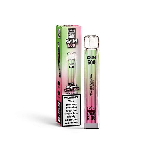 20mg Aroma King GEM 600 Disposable Vape Device 600 Puffs - www.justgovape.co.uk