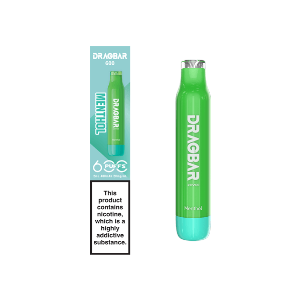 20mg Zovoo Dragbar 600 Disposable Vape Device 600 Puffs - www.justgovape.co.uk