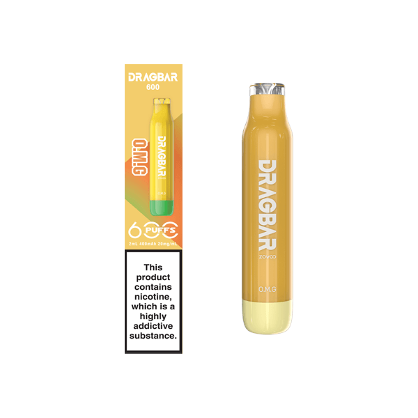 20mg Zovoo Dragbar 600 Disposable Vape Device 600 Puffs - www.justgovape.co.uk