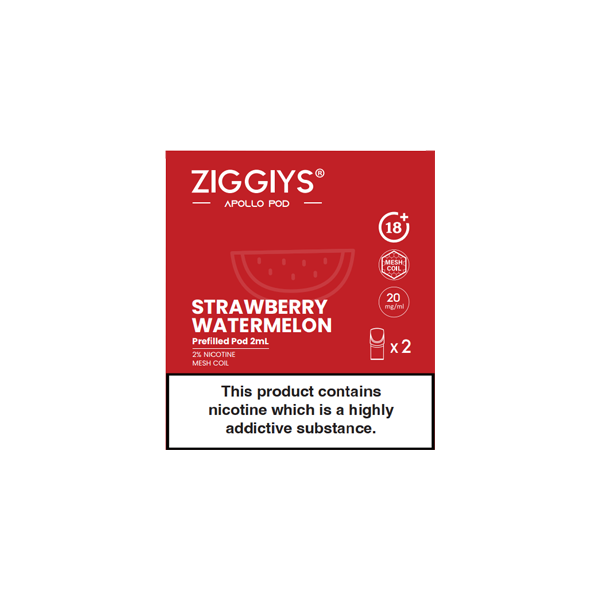 Ziggiys Apollo Pre-Filled Replacement Pods 2PCS 2ml - www.justgovape.co.uk