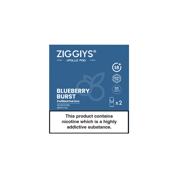 Ziggiys Apollo Pre-Filled Replacement Pods 2PCS 2ml - www.justgovape.co.uk